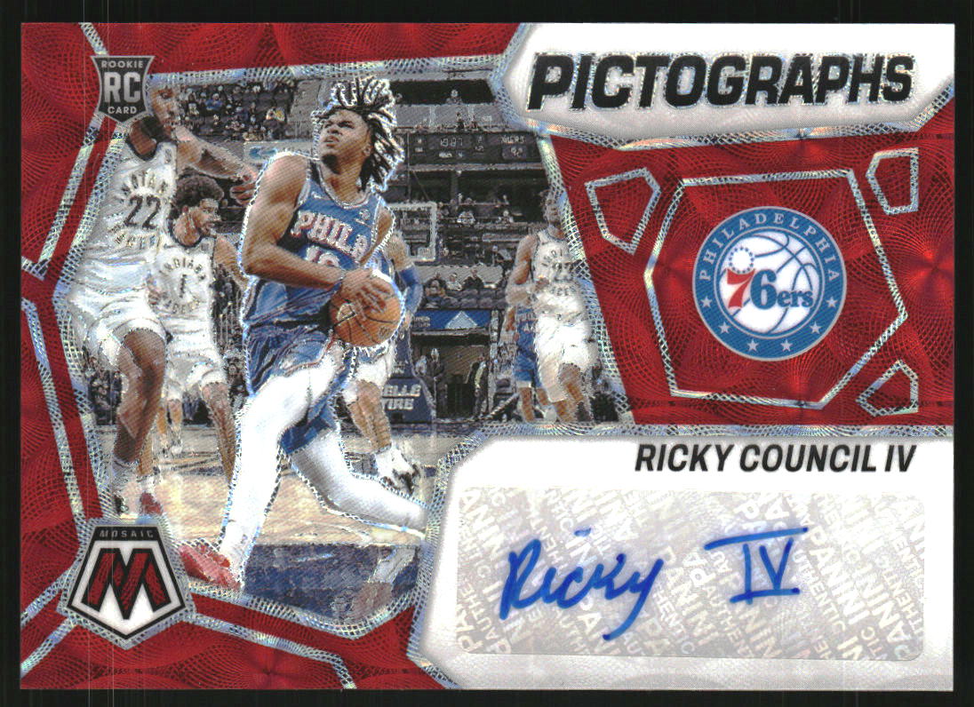 2023-24 Panini Mosaic Pictographs Mosaic Choice #35 Ricky Council IV Auto