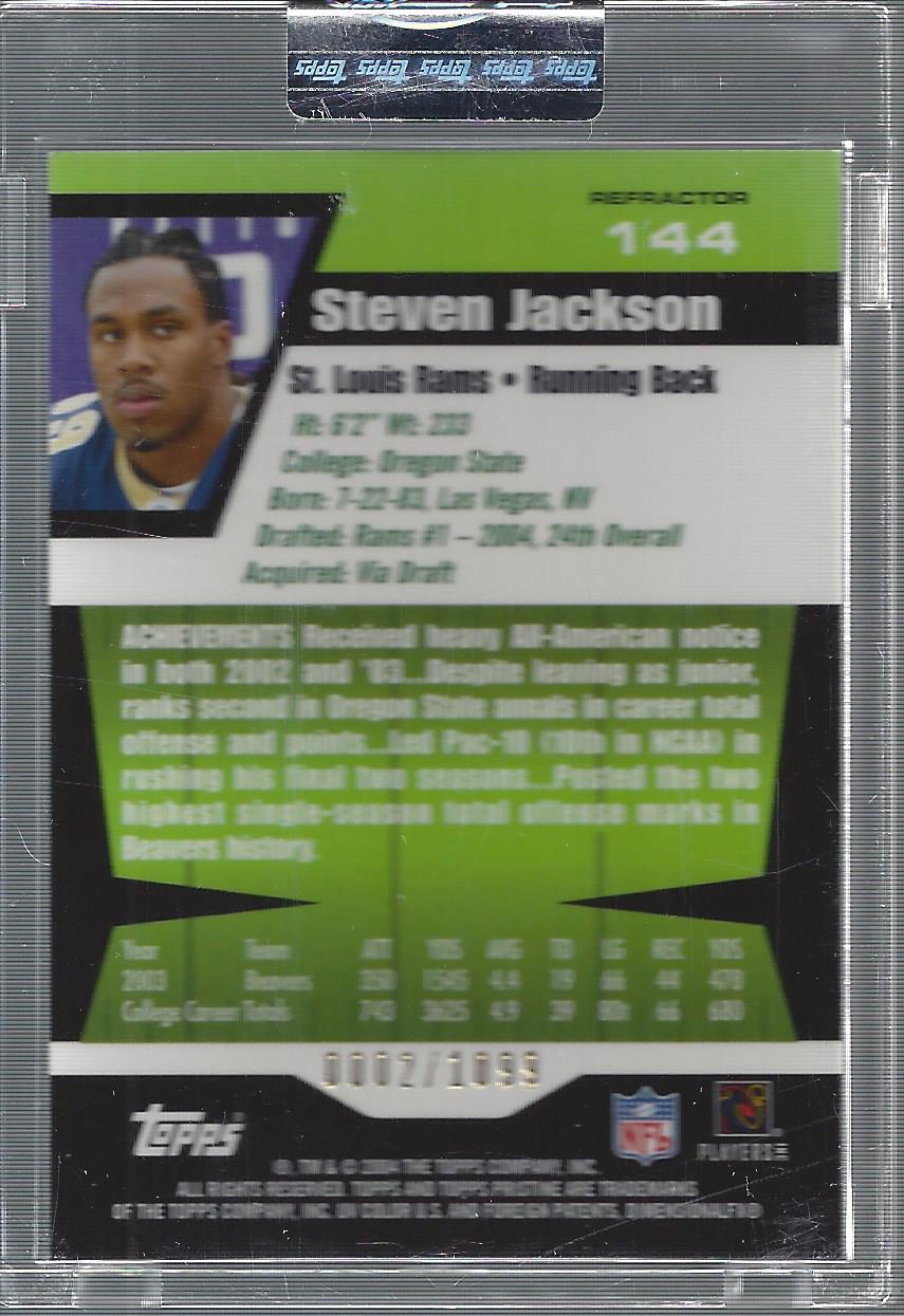2004 Topps Pristine Refractors #144 Steven Jackson C back image