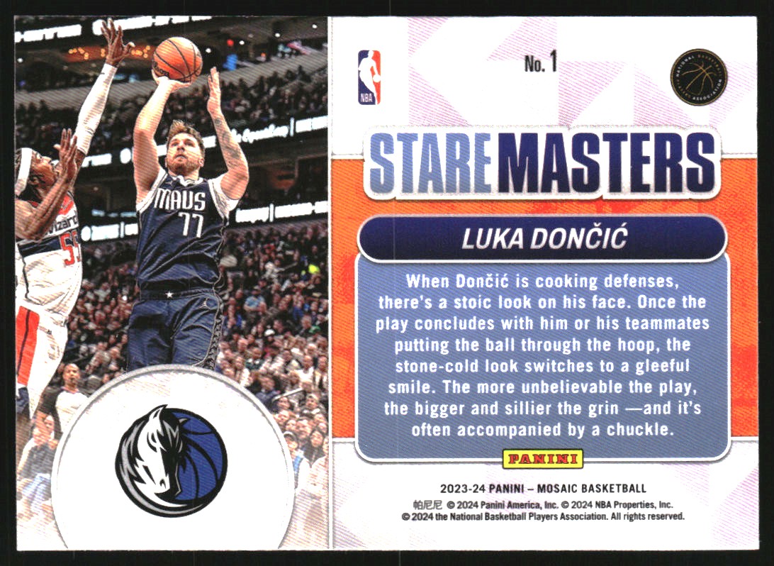 2023-24 Panini Mosaic Stare Masters Mosaic #1 Luka Doncic