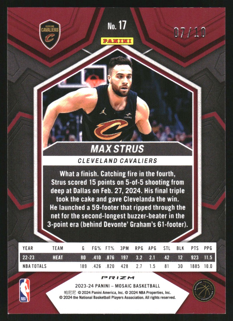 2023-24 Panini Mosaic Mosaic Fast Break Gold #17 Max Strus