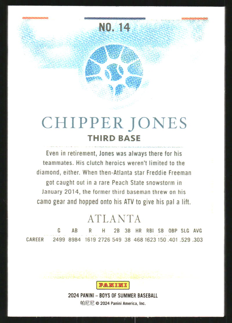 2024 Panini Boys of Summer #14 Chipper Jones /275