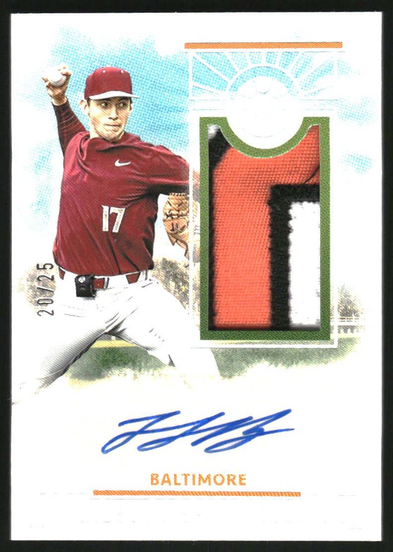 2024 Panini Boys of Summer Prospect Material Signatures Holo Silver #56 Jackson Baumeister