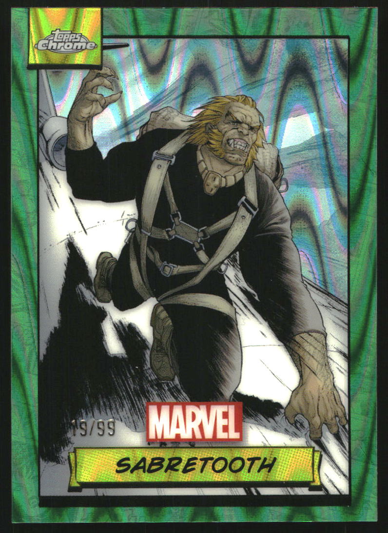 2024 Topps Chrome UK Marvel Green Gamma Ray Wave Refractors #25 Sabretooth