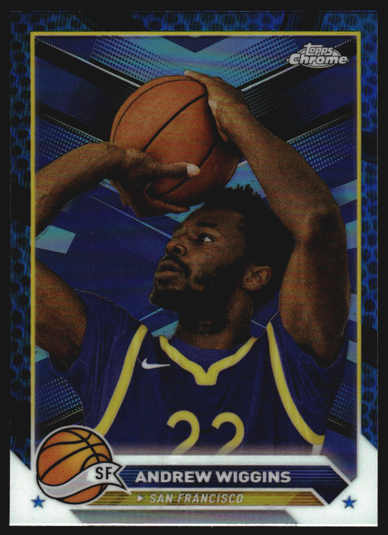 2023-24 Topps Chrome Blue Basketball Refractors #28 Andrew Wiggins