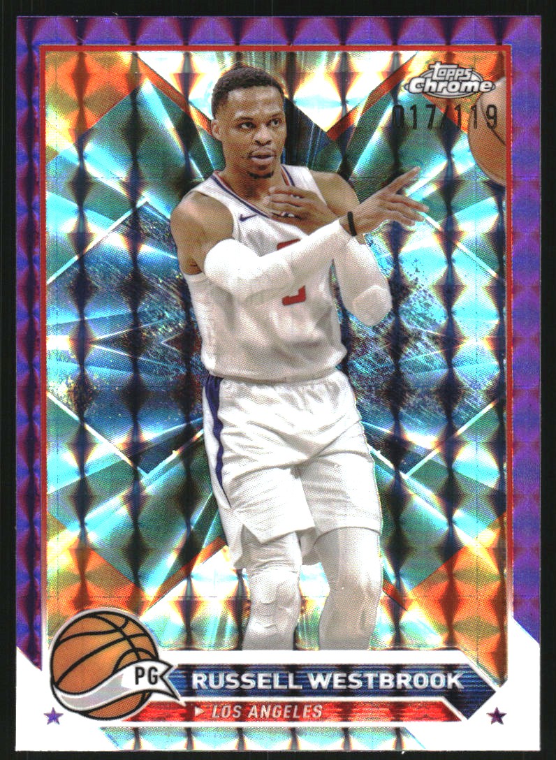 2023-24 Topps Chrome Purple Geometric Refractors #110 Russell Westbrook