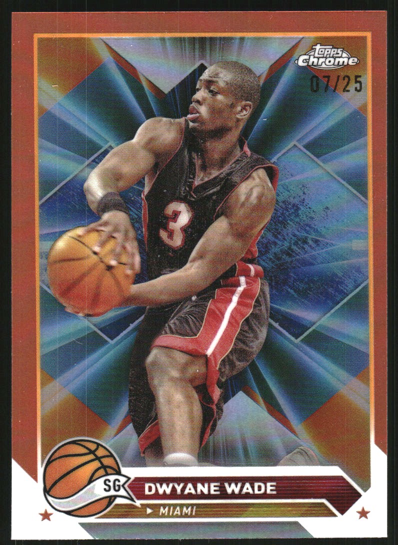 2023-24 Topps Chrome Orange Refractors #154 Dwyane Wade on