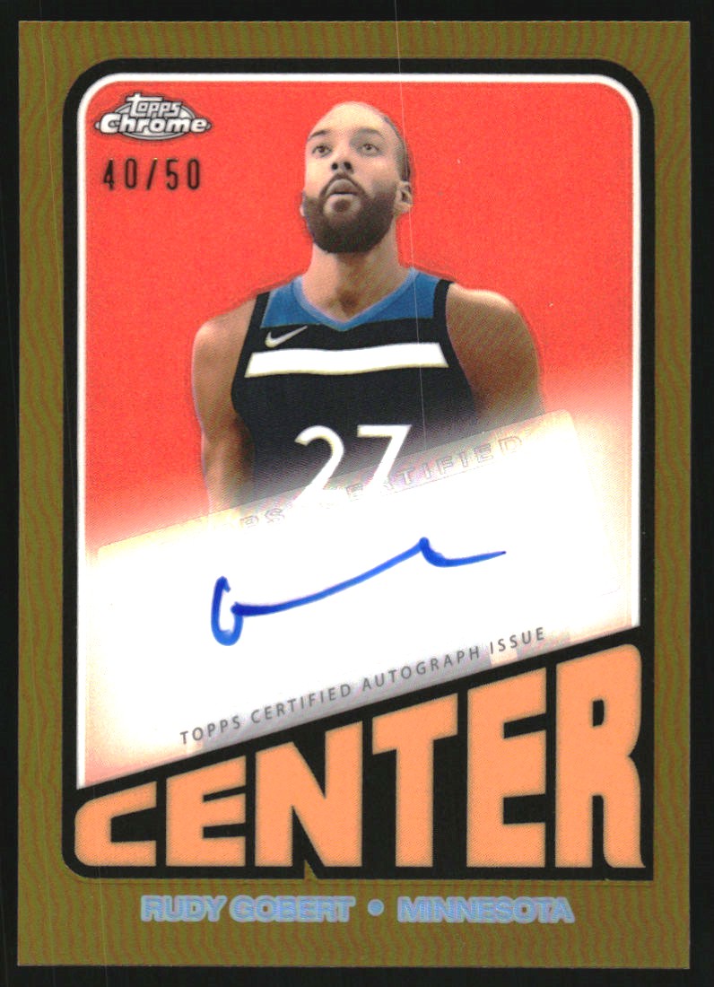 2023-24 Topps Chrome '72 Topps Autographs Gold Refractors #TARG Rudy Gobert