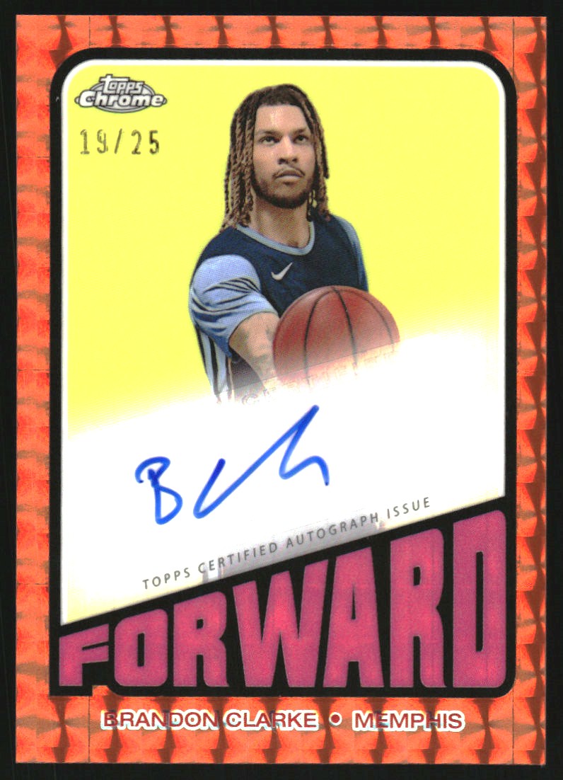 2023-24 Topps Chrome '72 Topps Autographs Orange Geometric Refractors #TABC Brandon Clarke