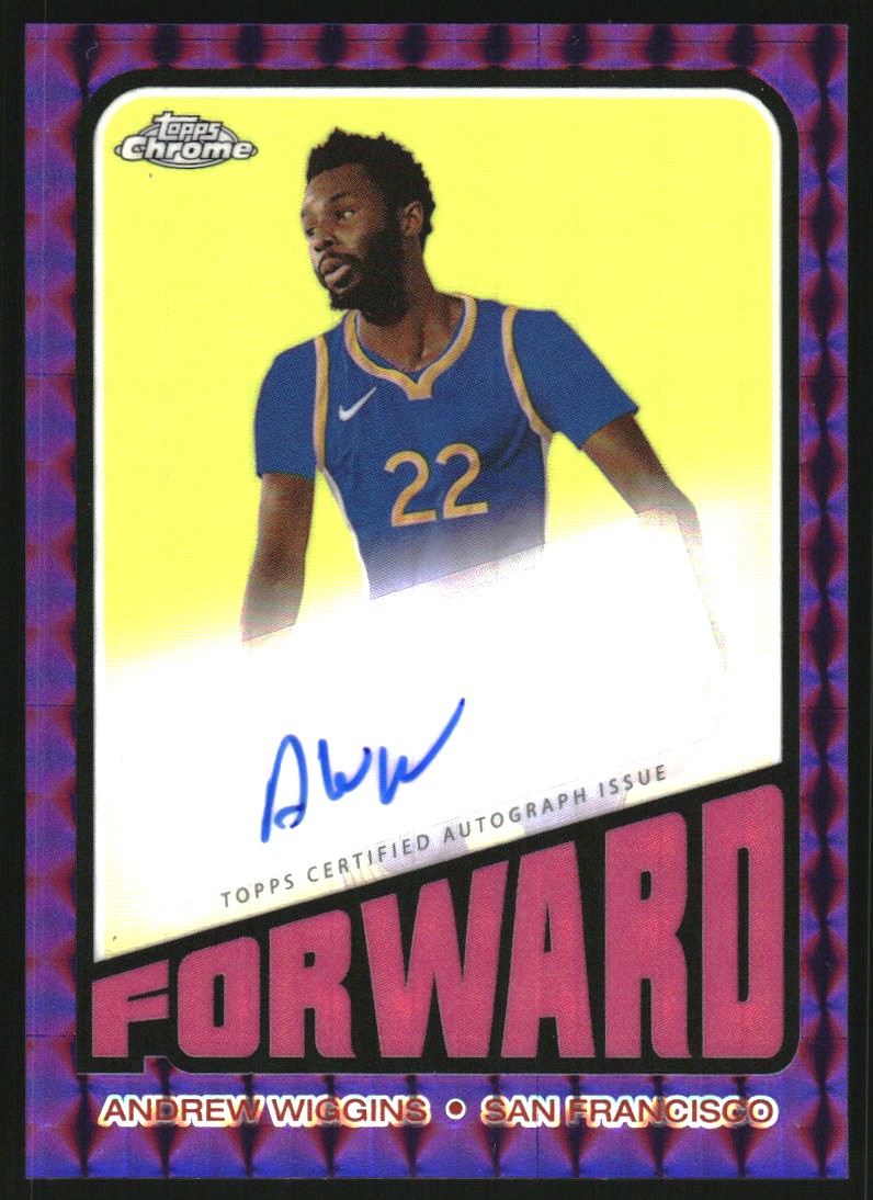 2023-24 Topps Chrome '72 Topps Autographs Purple Geometric Refractors #TAAW Andrew Wiggins