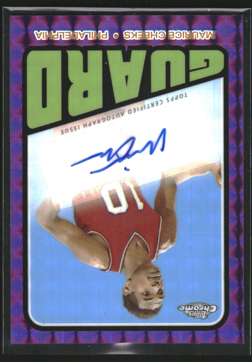 2023-24 Topps Chrome '72 Topps Autographs Purple Geometric Refractors #TAMC Maurice Cheeks