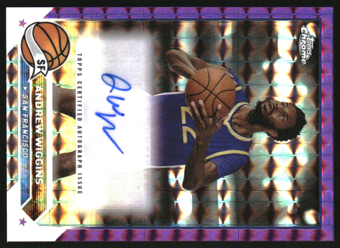 2023-24 Topps Chrome Autographs Purple Geometric Refractors #CGAW Andrew Wiggins