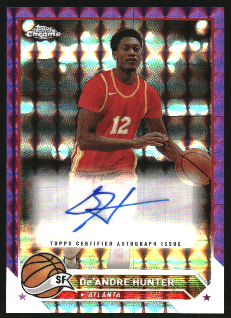 2023-24 Topps Chrome Autographs Purple Geometric Refractors #CGDH De'Andre Hunter Auto