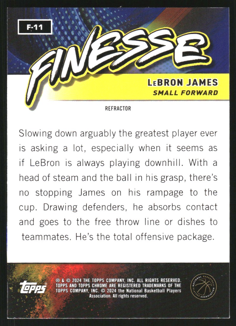 2023-24 Topps Chrome Finesse Refractors #F11 Lebron James