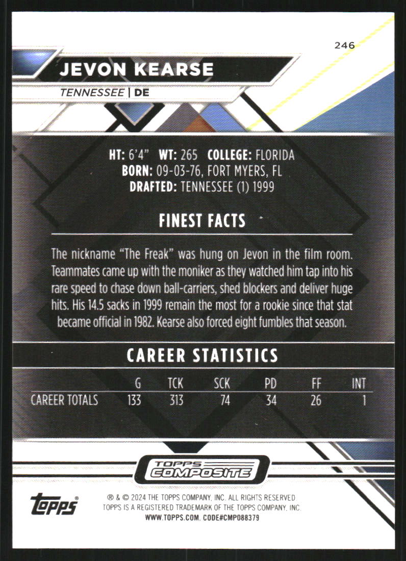 2023 Topps Composite Finest Sky Blue Refractors #246 Jevon Kearse