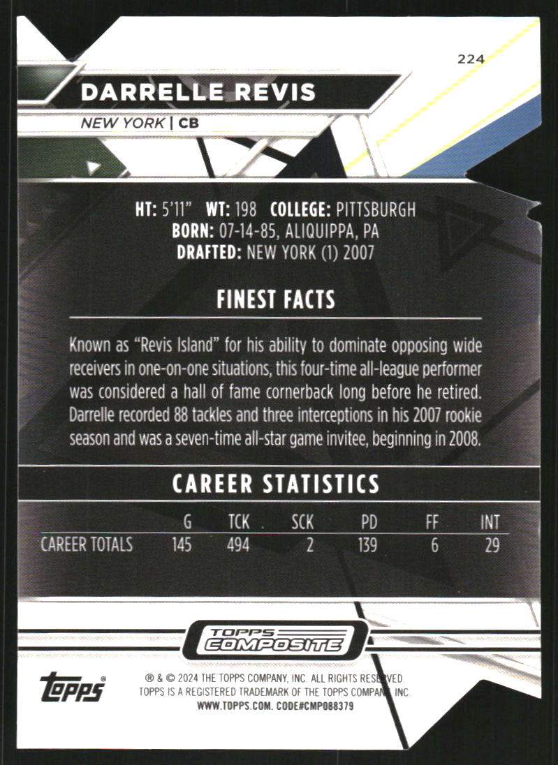 2023 Topps Composite Finest Die Cut Refractors #224 Darrelle Revis