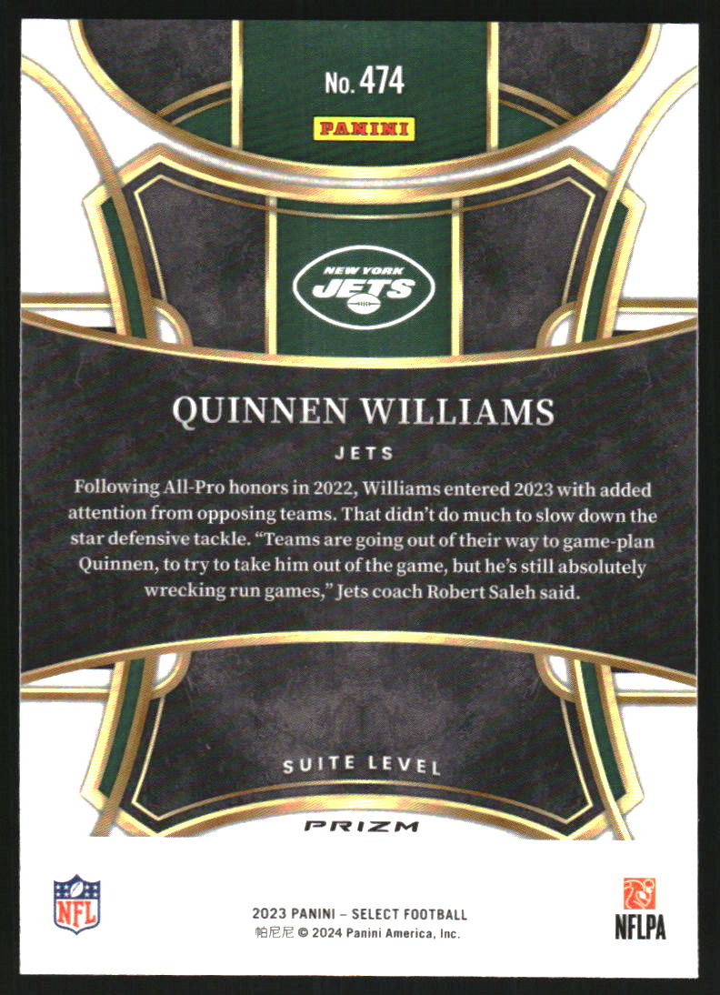 2023 Select Prizm Silver #474 Quinnen Williams