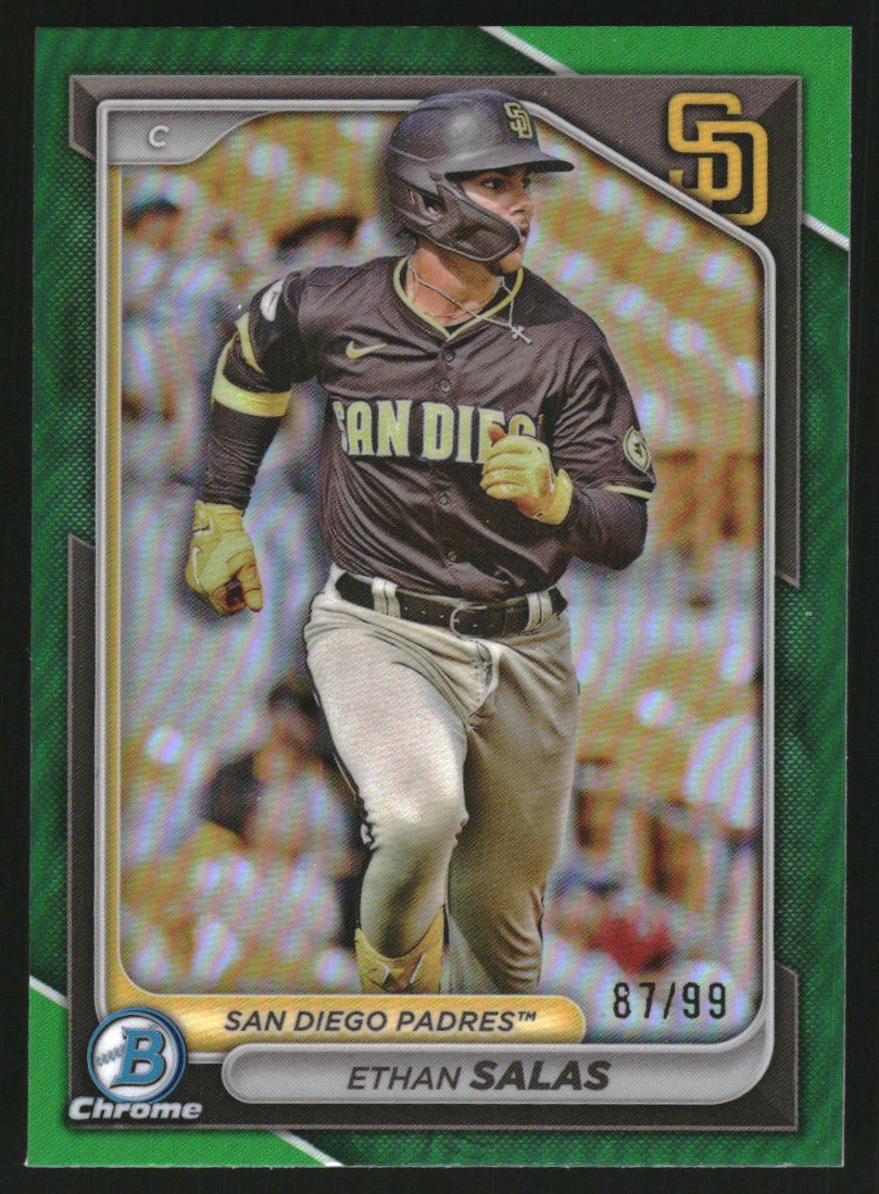 2024 Bowman Chrome Prospects Green Refractors #BCP201 Ethan Salas