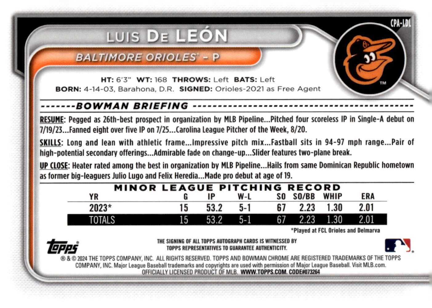 2024 BOWMAN CHROME PROSPECT AUTOGRAFI BASEBALL SINGOLI ASSORTITI U-PICK - Foto 21 di 25