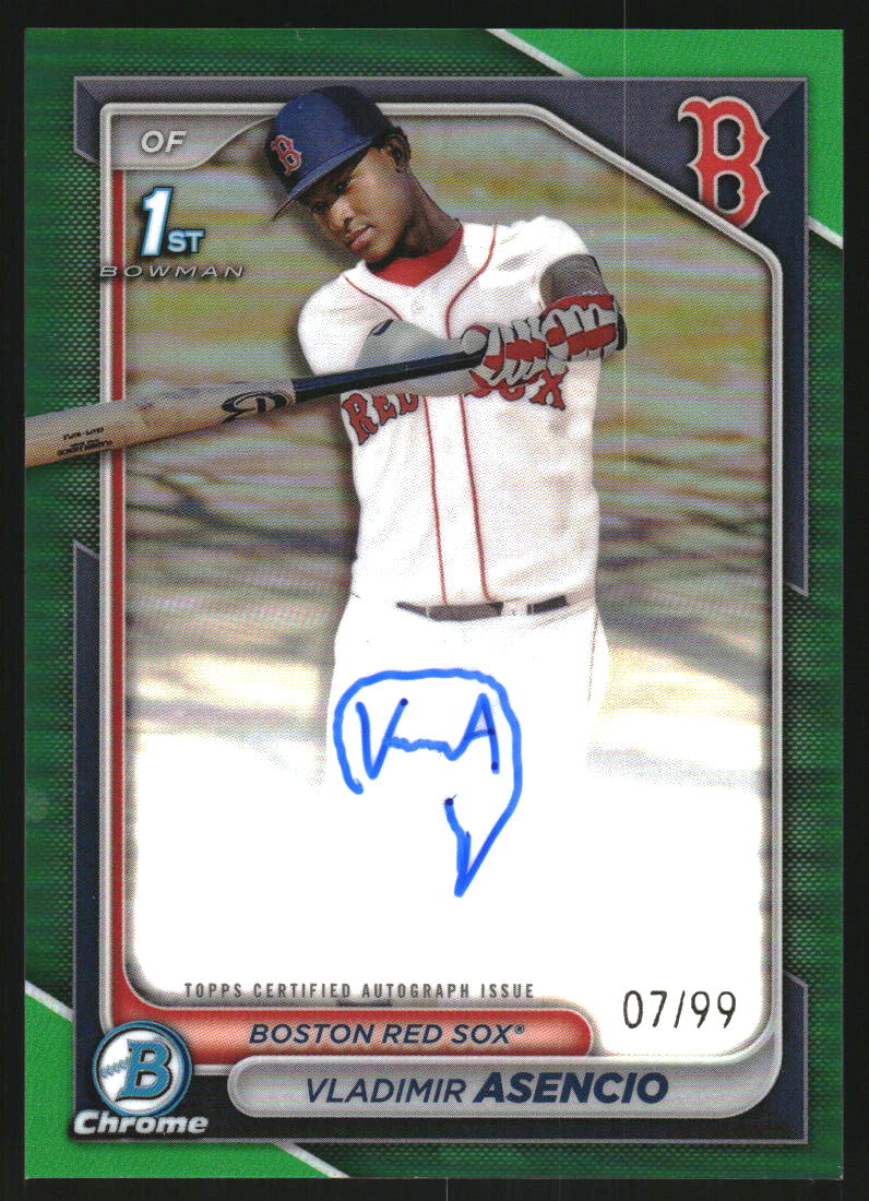 2024 Bowman Chrome Prospect Autographs Green Lava Refractors #CPAVA Vladimir Asencio Auto /99
