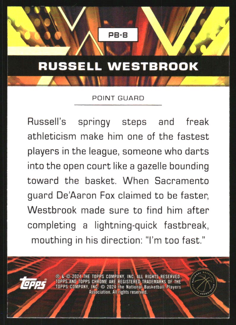 2023-24 Topps Chrome Power Boosters Blue Basketball Refractors #PB8 Russell Westbrook