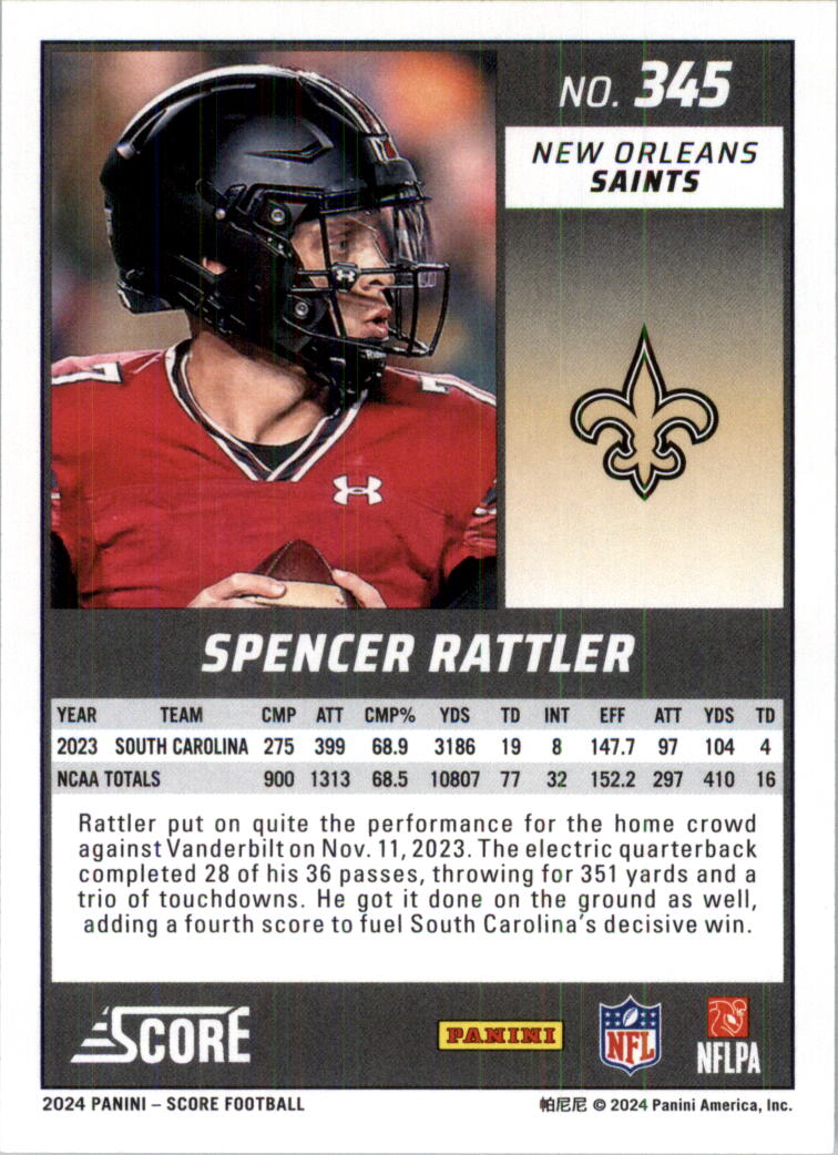 2024 Score Football Card Pick (Base) 141-400