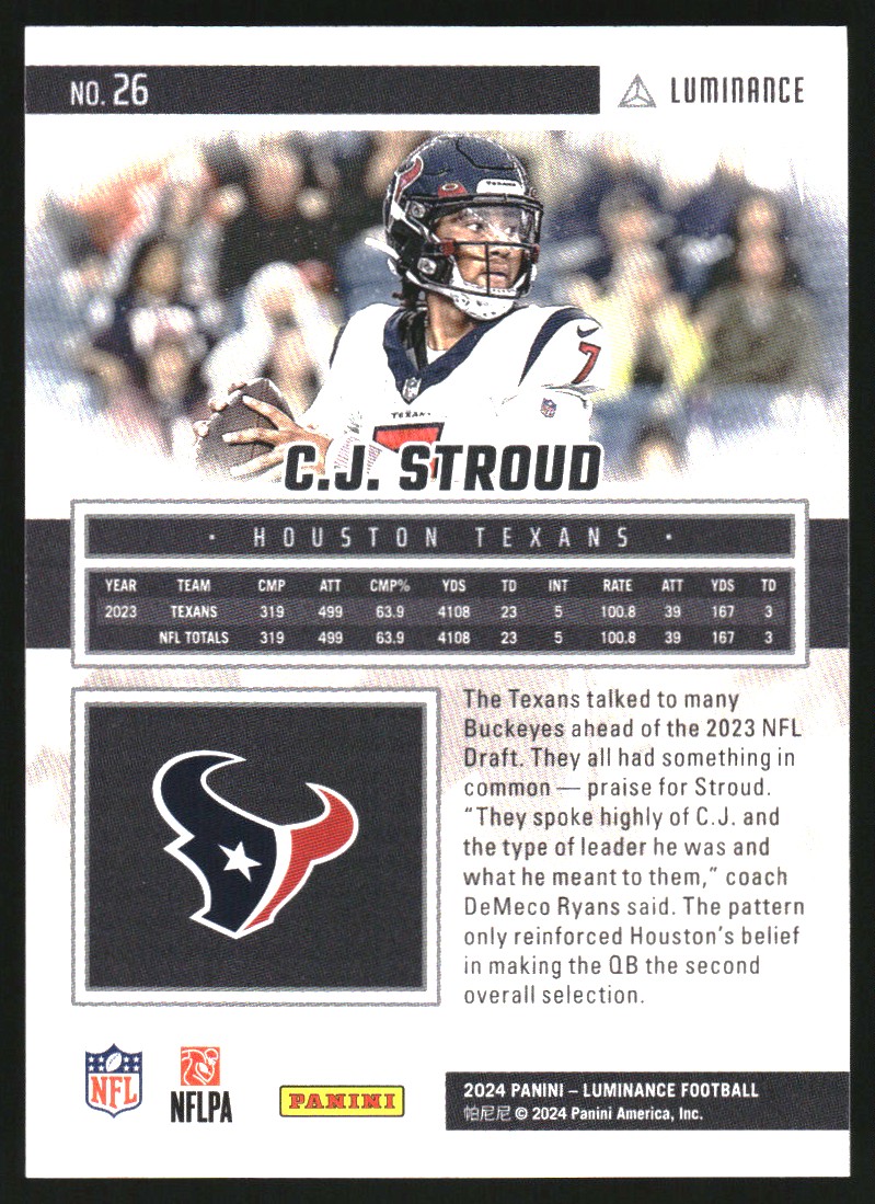 2024 Panini Luminance Gold #26 CJ Stroud