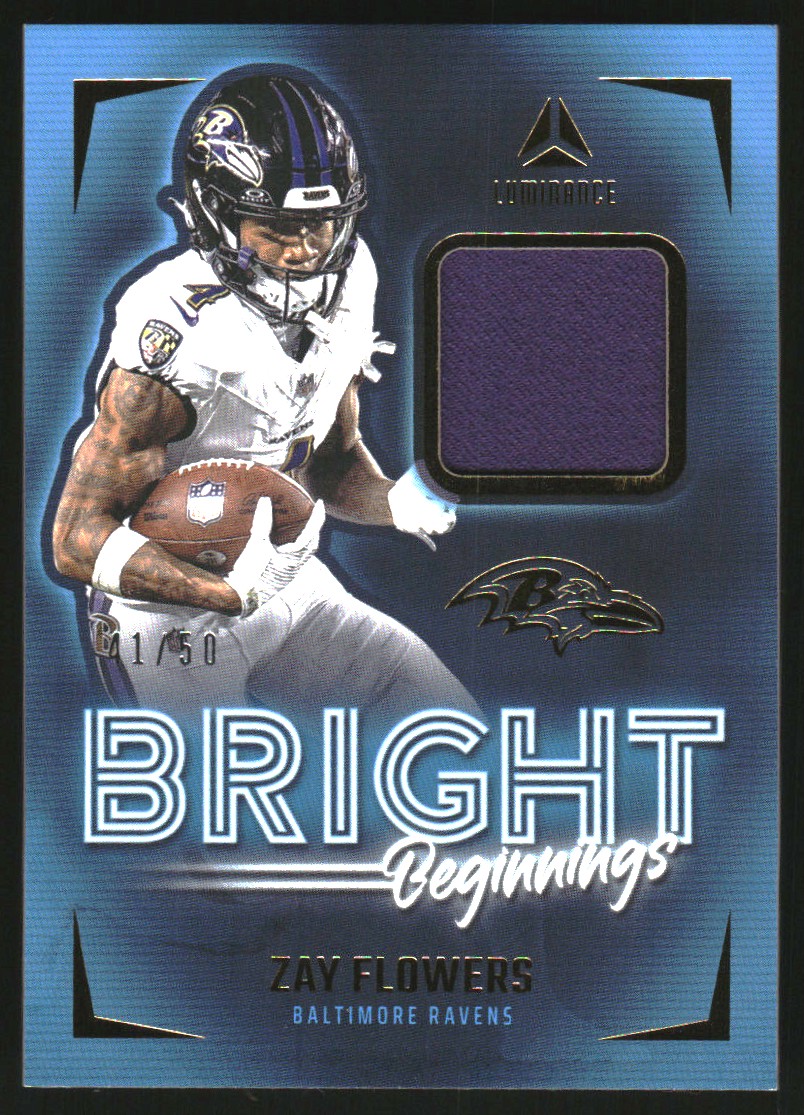 2024 Panini Luminance Bright Beginnings Jerseys Gold #11 Zay Flowers