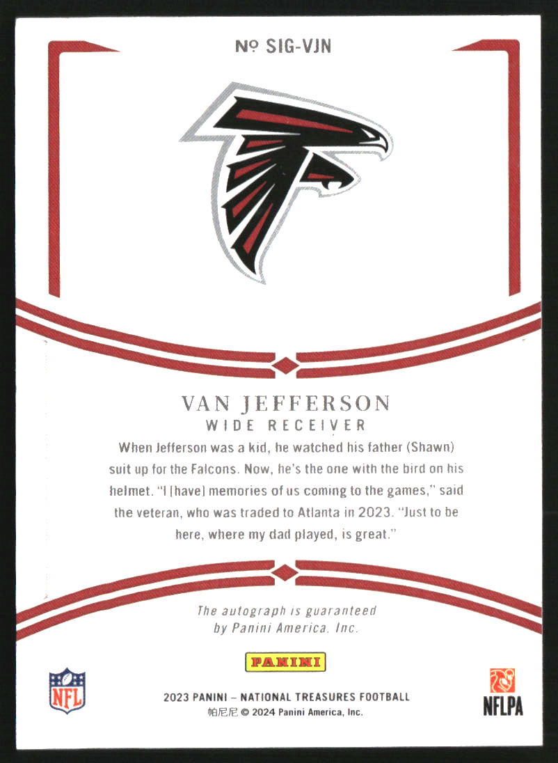 2023 Panini National Treasures Signatures Gold #55 Van Jefferson