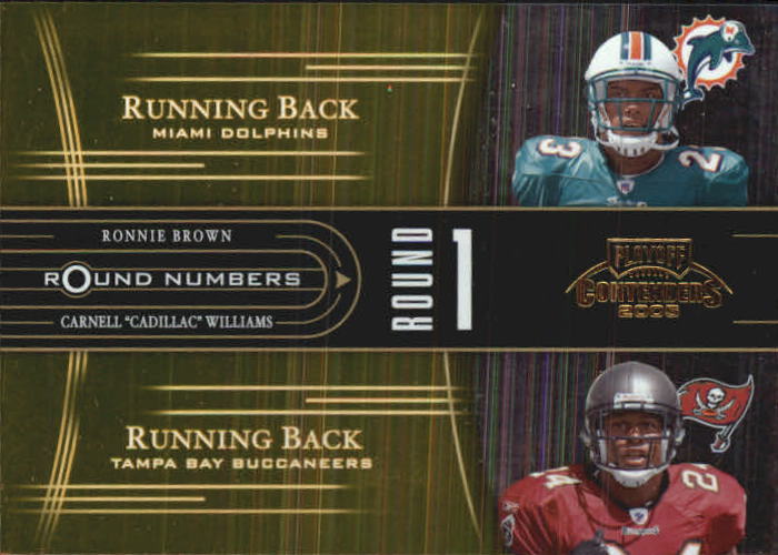 2005 Playoff Contenders Round Numbers Gold #RN3 Ronnie Brown/Cadillac Williams