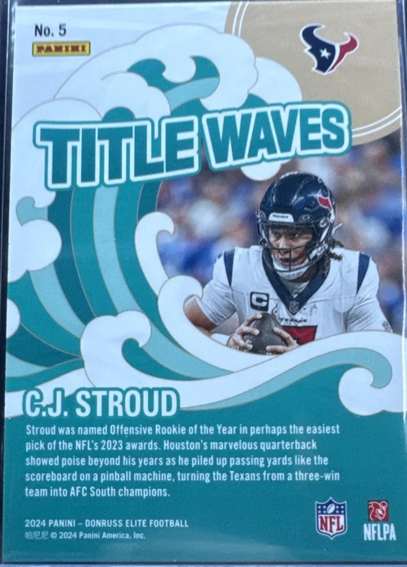 2024 Elite Title Waves Green #5 CJ Stroud back image