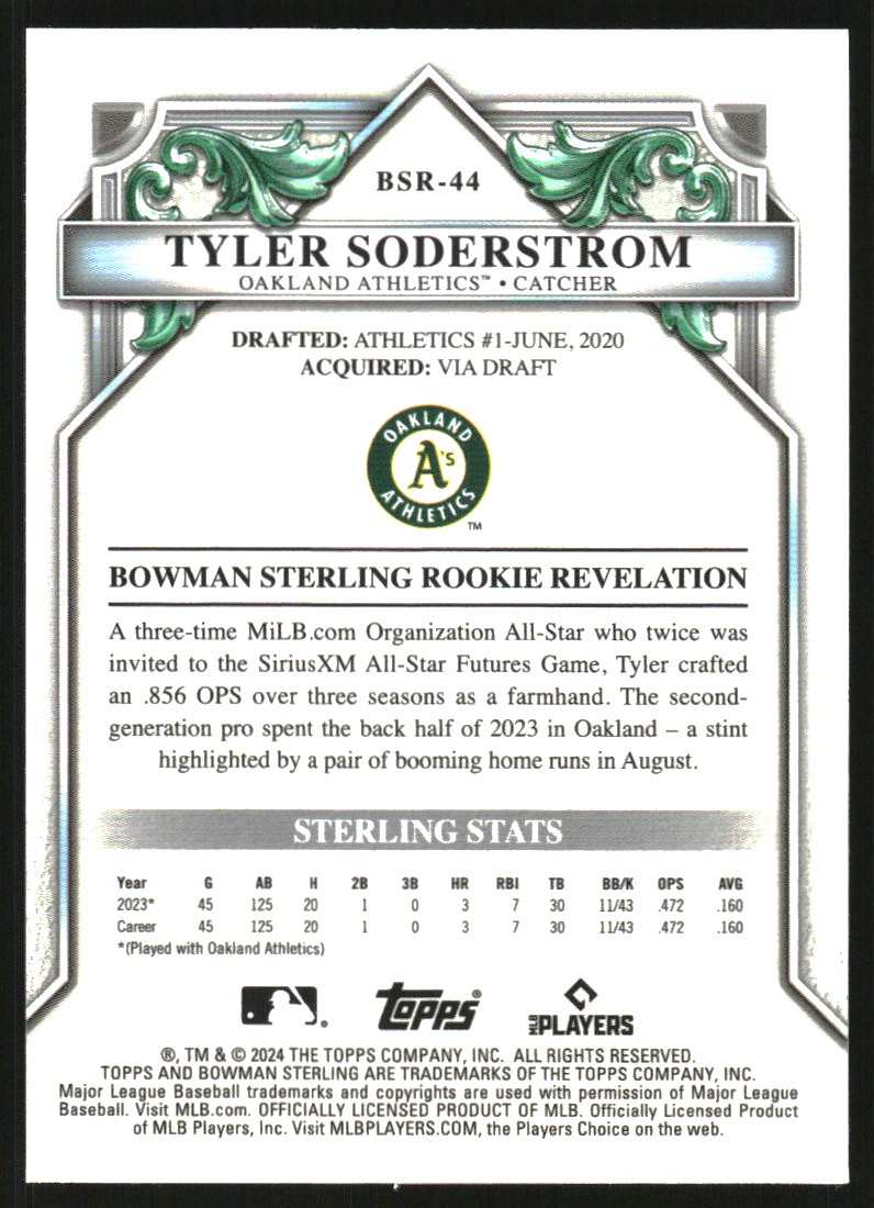 2024 Bowman Sterling Rookies #BSR44 Tyler Soderstrom