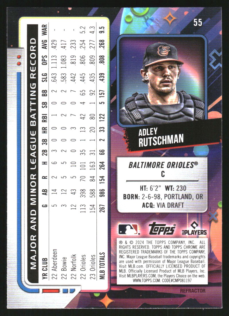 2024 Topps Cosmic Chrome Refractors #55 Adley Rutschman