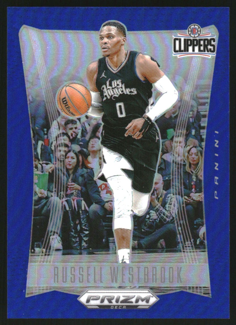 2023-24 Panini Prizm Deca Prizms Blue #186 Russell Westbrook