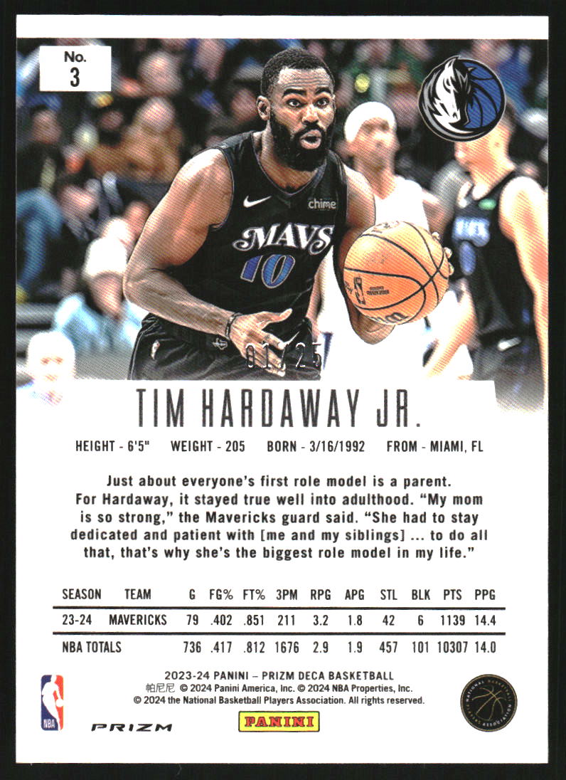 2023-24 Panini Prizm Deca Prizms Mojo #3 Tim Hardaway Jr. /25