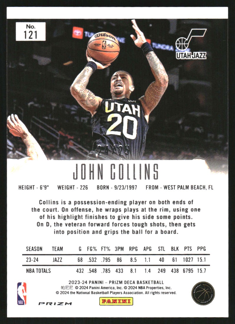 2023-24 Panini Prizm Deca Prizms Mojo #121 John Collins