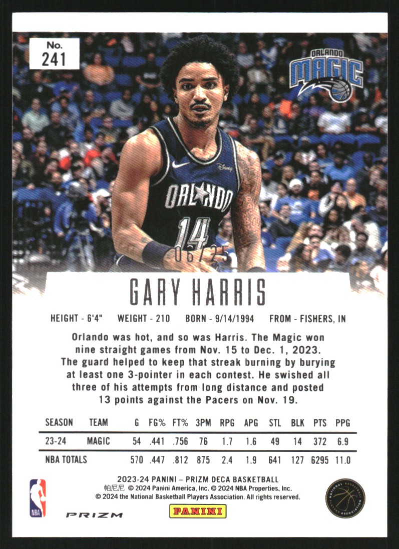 2023-24 Panini Prizm Deca Prizms Mojo #241 Gary Harris