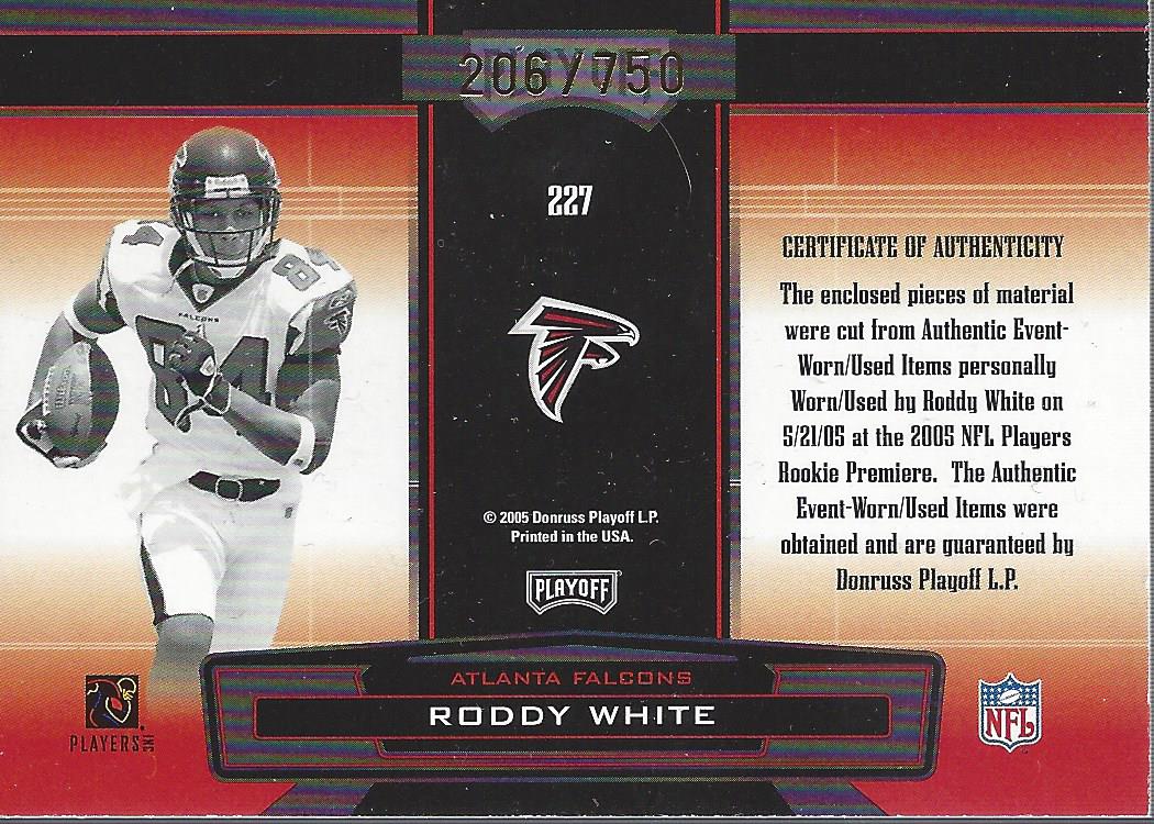 2005 Absolute Memorabilia #227 Roddy White RPM RC back image