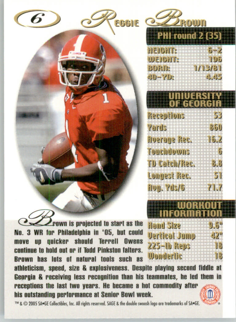 2005 Sage Football "Main Set" Base Cards - Picture 13 of 109