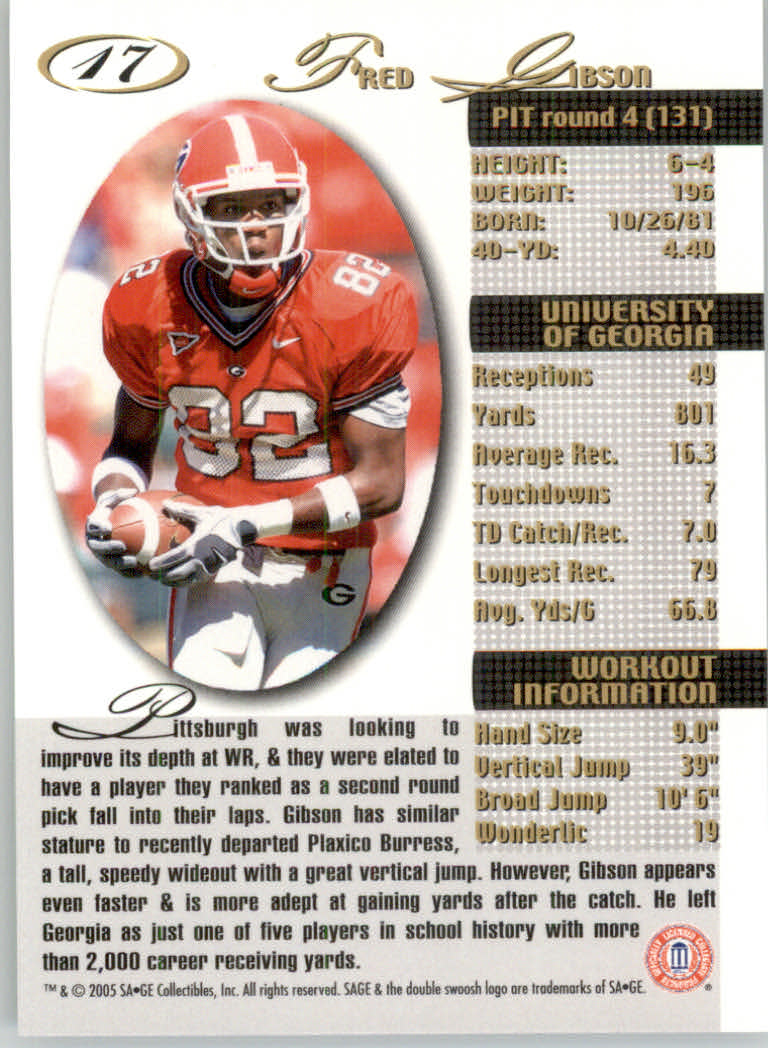 2005 Sage Football "Main Set" Base Cards - Picture 35 of 109