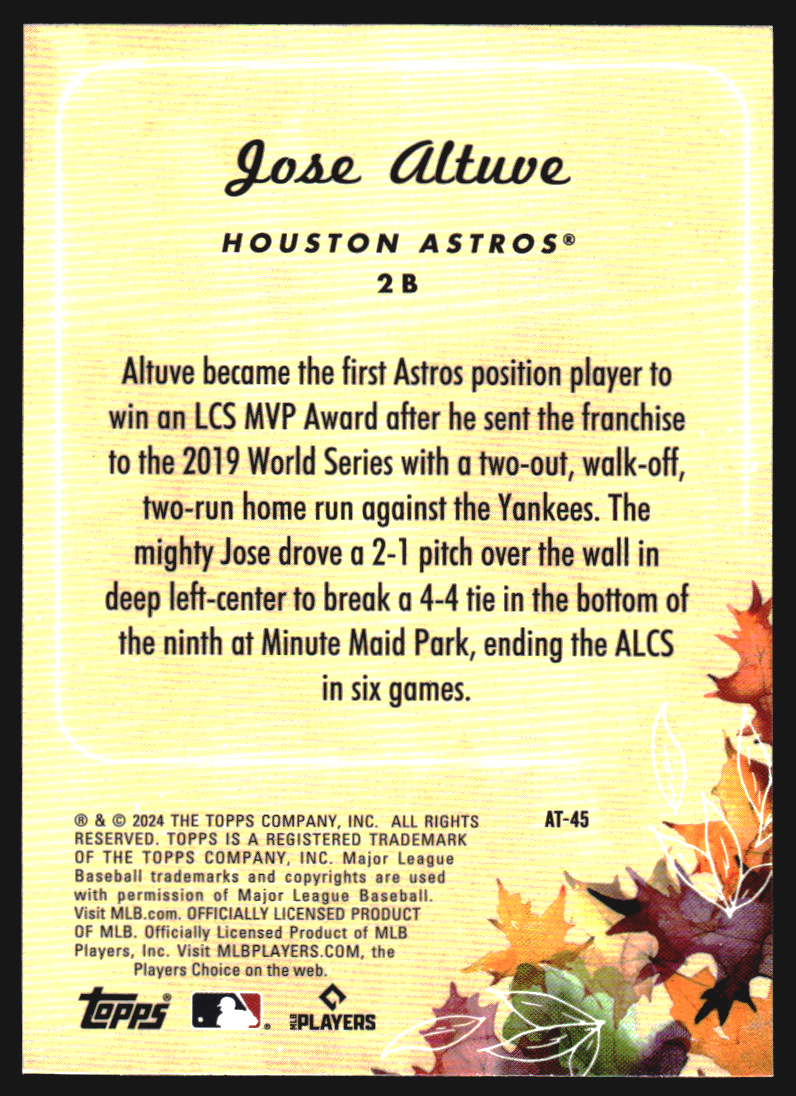 2024 Topps Update Autumn Tales Black #AT45 Jose Altuve