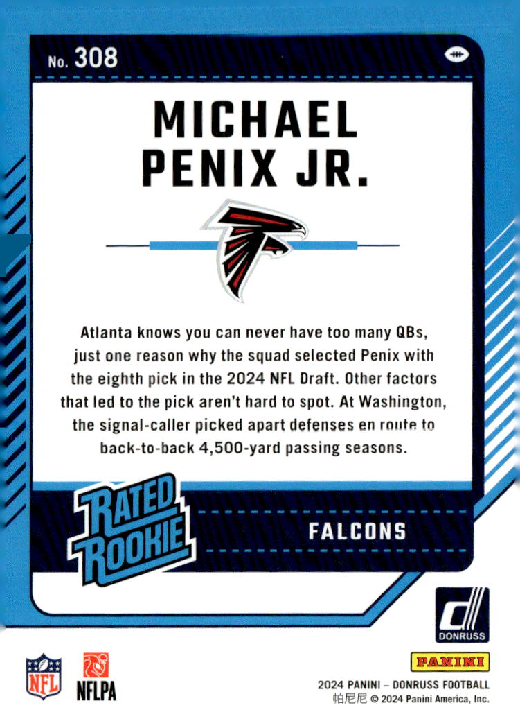 2024 Donruss 308 Michael Penix Jr. RR RC NMMT