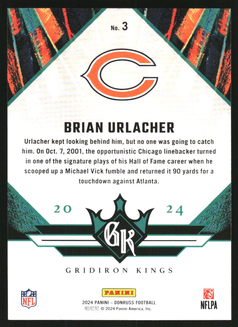 2024 Donruss All Time Gridiron Kings #3 Brian Urlacher