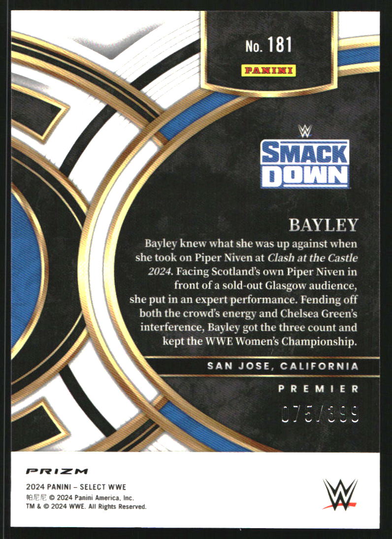 2024 Select WWE Black and Blue Prizms #181 Bayley