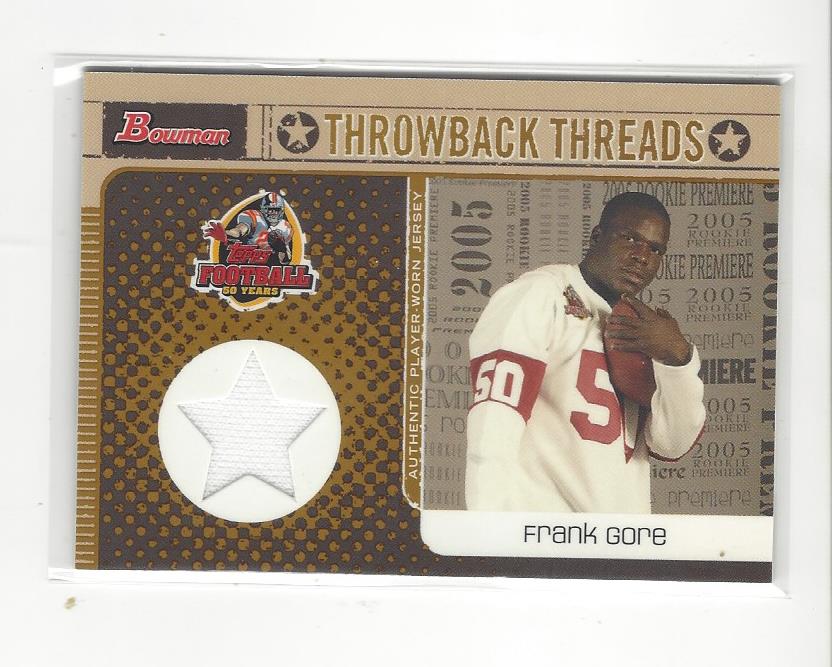 2005 Bowman Throwback Threads Jerseys #BRTFG Frank Gore