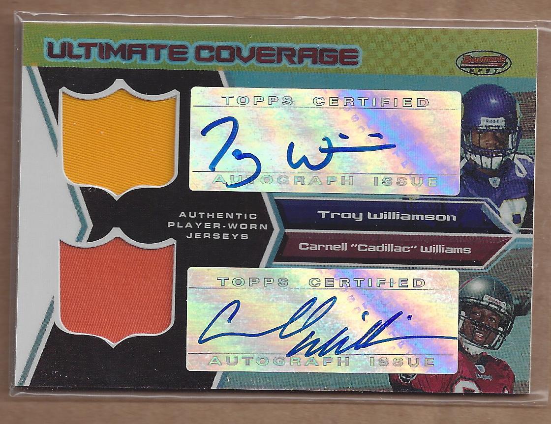 2005 Bowman's Best Ultimate Coverage Jersey Autographs #UCWW Cadillac Williams/Troy Williamson