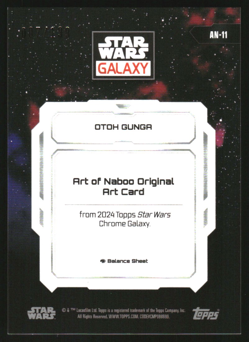2024 Topps Chrome Star Wars Galaxy Art of Naboo Aqua Refractors