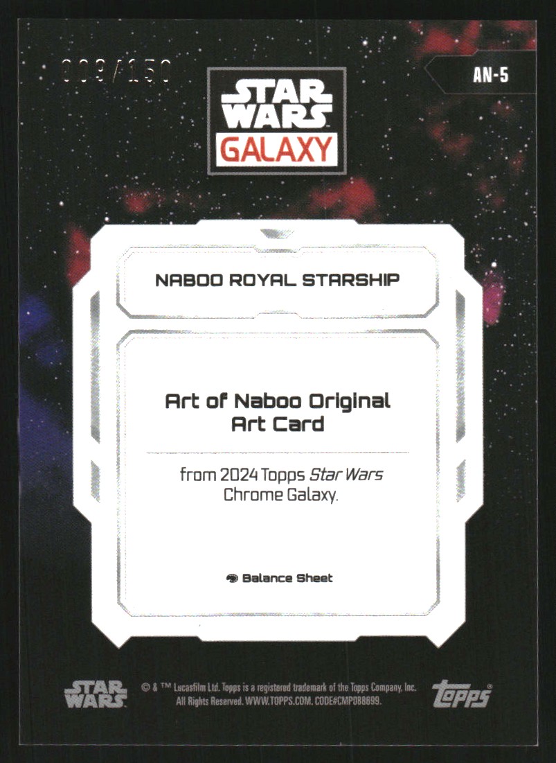 2024 Topps Chrome Star Wars Galaxy Art of Naboo Blue Refractors