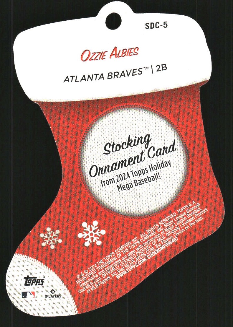 2024 Topps Holiday Stocking Die Cut Ornaments #SDC5 Ozzie Albies