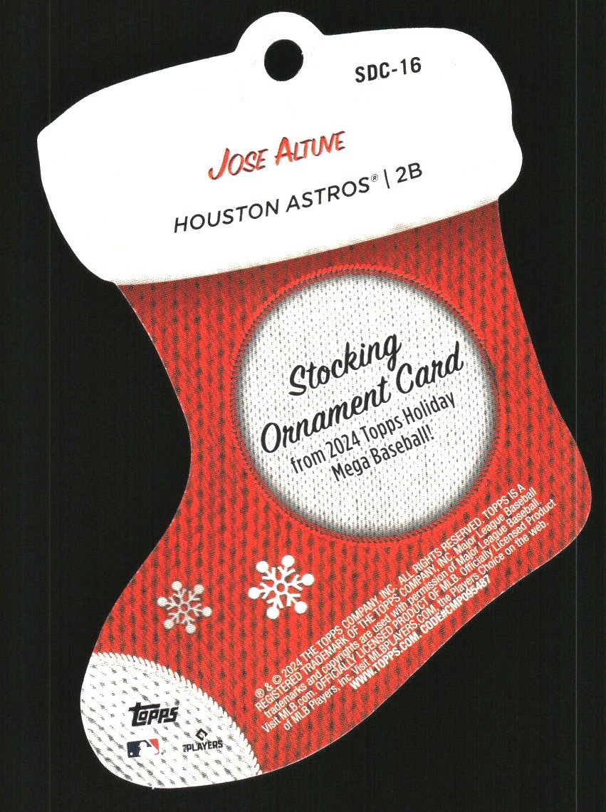 2024 Topps Holiday Stocking Die Cut Ornaments #SDC16 Jose Altuve