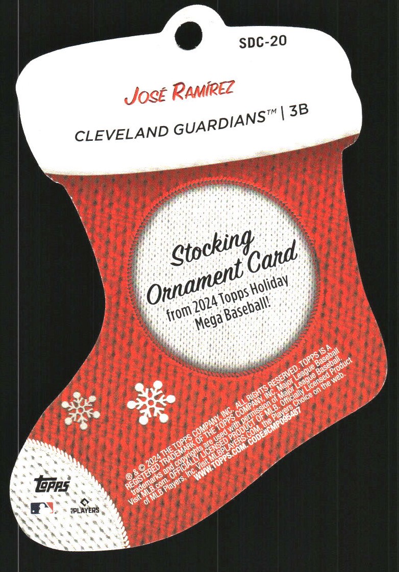 2024 Topps Holiday Stocking Die Cut Ornaments #SDC20 Jose Ramirez